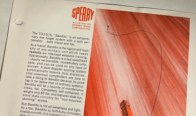 SPERRY TDU-9/B TOW TARGET PROMOTIONAL 