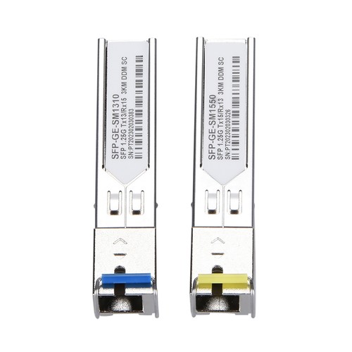 2Pcs SC Connector 3km 1.25GB/s SFP-BX03-D Tx1550nm/RX1310nm Transceiver Module E - Photo 3/14