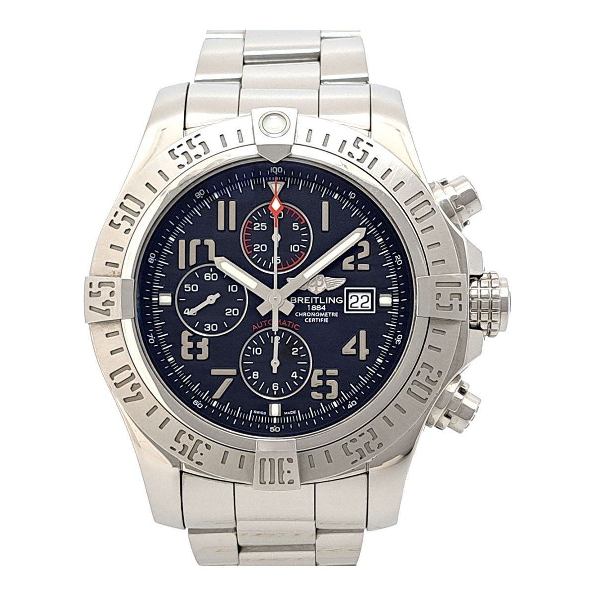BREITLING A13371 Super Avenger II Automatic Black Dial Men's Watch 4.8cm