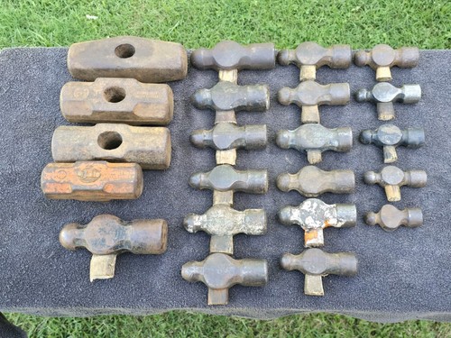 Vtg Ball Pein Peen Sledgehammer Sledge Blacksmith Maul Old Hammer Head Tool Lot