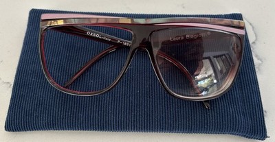 Laura Biagiotti OXSOL Italy P-18217 Oversized Rx Sunglasses Marble Red Frames