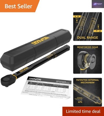 Pre-Calibrated 3/8-Inch Drive Click Torque Wrench - 10-80 Ft-Lb Performance