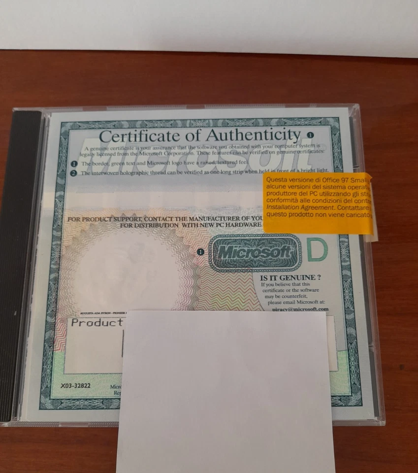 Microsoft Windows 95 + Office 97 Small Business Edition licenze originali e cd - Immagine 4 di 4