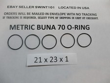 21mm ID x 23mm OD x 1mm thick O-ring. Buna-70. Quan 5.