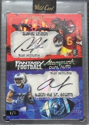 Anon Ra St Brown Makai Lemon 1/1 Dual Auto USC Lions Football Case Hit  1 Of 1