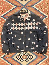 Vintage 50s Rayon Gaberdine Atomic Argyle Ricky Jacket Sz L RARE Rockabilly