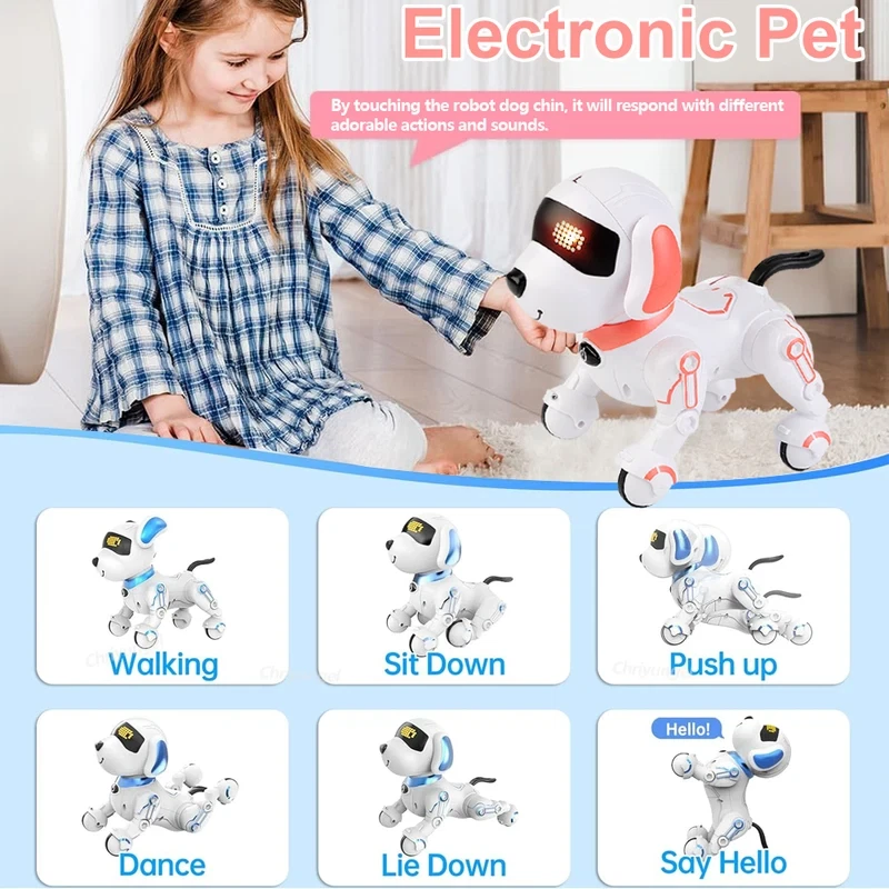 Remote Control Robot Dog Toy for Kids with Voice, Walking/Dancing/Interactive - Image 4 of 4