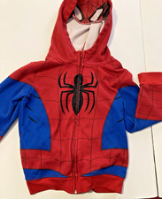 Marvel Spider-Man Boys Zip Up Hoodie Size 7 Jumping Beans Costume Sweatshirt Red