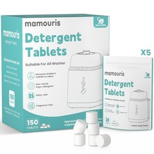 Mamouris 150PCS Official Detergent Cleaning 1 Count Pack of 150 , White