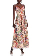 Eliza J Floral Cascade Ruffle Maxi Dress In Blush Sz 14