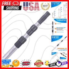 Pool Pole - Professional 15 Foot Telescoping Swimming Pool Cleaning Poles,Adj...