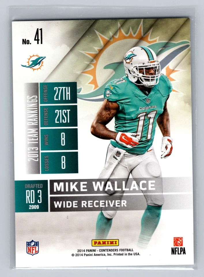 2014 Panini Contenders #41 Mike Wallace Championship Ticket #/99 - Image 2 of 2