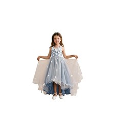Girls Blue Flower Girl Dress Party Formal Special Occasion Sleeveless