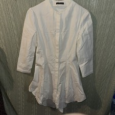 Alexander McQueen White Tuxedo Dress White Buttons Italian Size 40