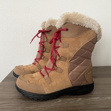 Columbia Womens Ice Maiden II Waterproof Snow Boots Elk Brown Size 10