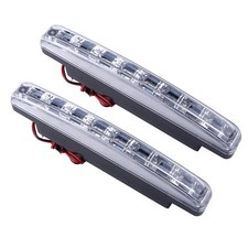 2x Universal 8led Car Drl Fog Driving Light Daylight Daytime Running Light White