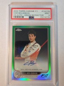 2022 Topps Chrome F1 CEM BOLUKBASI Refractor Auto Green /99 PSA 9 #CAC-CB