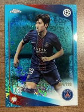 2025-26 Topps Chrome UEFA CC Kang-in Lee Teal Speckle Refractor /299 PSG #185