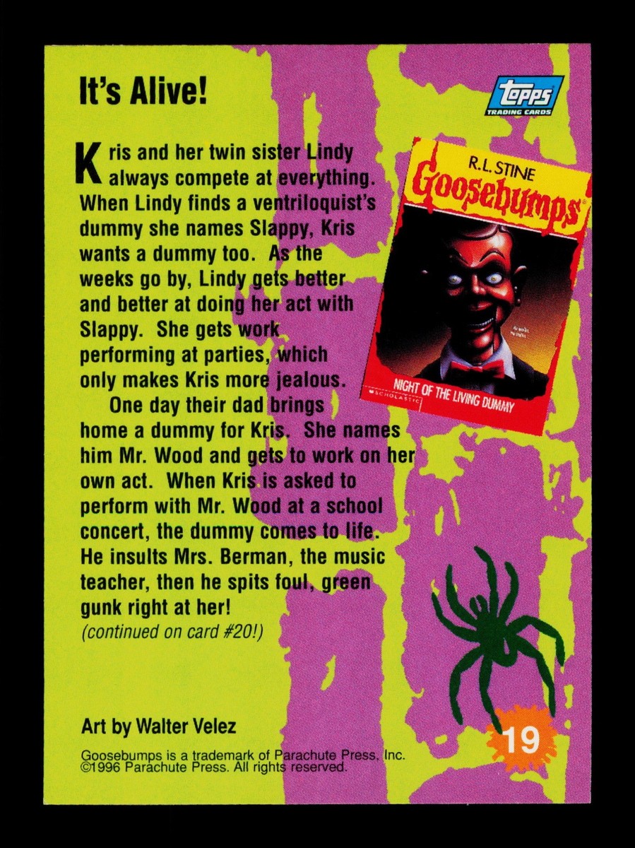 1996 It's Alive! 19 R.L.Stine Goosebumps Trading Card TCG CCG | eBay