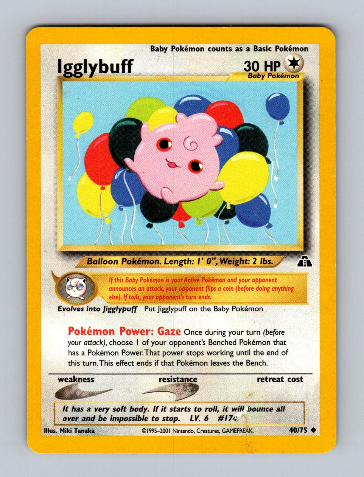 Igglybuff 40/75 Neo Discovery Pokemon TCG NM