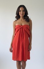 ZIMMERMANN Red Silk Strapless Mini Dress Size 8 GUC