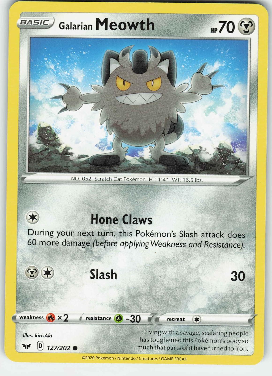 Galarian Meowth 127/202 Common Sword & Shield Pokemon NM