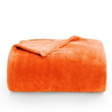 Luxury Throw Blanket, Orange, Plush Cozy, 50x60 Inches
