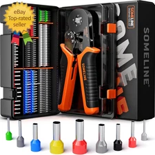 Ferrule Crimping Tool Self-Adjusting Pliers for Wire Ferrules 24-8 with 9 Sizes