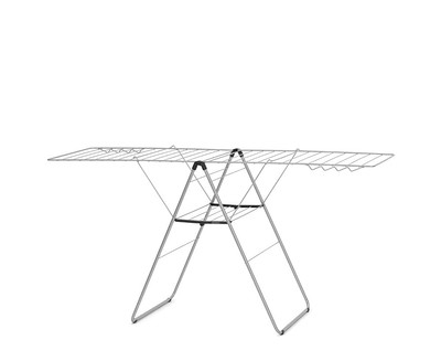 Brabantia HangOn Wäscheständer (25m / Metallic Grey) kompakt, klappbar,