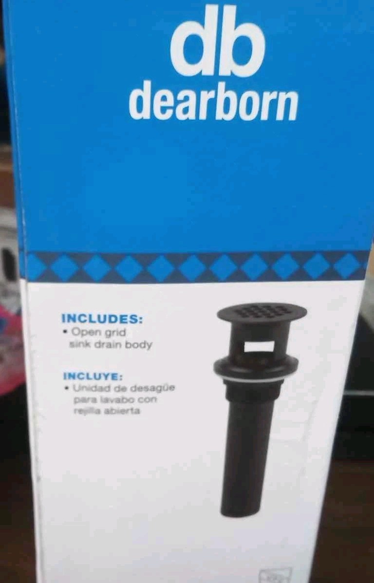 dearborn open grid sink drain matte Black.for sinks with over flow