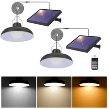2X LED Solar Pendant Light Outdoor Garden Yard Tent Shed Emergency Security Lamp