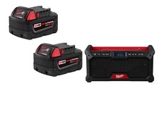 Milwaukee 2952-20B5 M18 18V Cordless Bluetooth Radio w/ 2 - 5AH Batteries