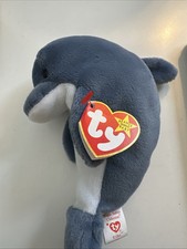 Ty Beanie Baby Echo the Dolphin DOB December 21, 1996 MWMT Free  Shipping