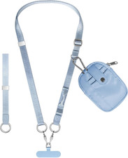 2 in 1 Phone Lanyard with Wallet, anti Theft Phone Strap Crossbody Adjustable Ph