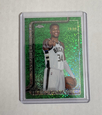 Giannis Antetokounmpo 2025 Topps Chrome Update Variation Green Speckle /99