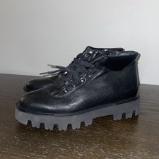 AQUATALIA Angie Leather Lug-Sole Booties Black US 10.5 NEW