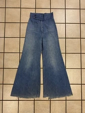 Vtg 70s 80s JCPenney Fashions Bell Bottom Flare Hippie Jeans Cottagecore 25x31