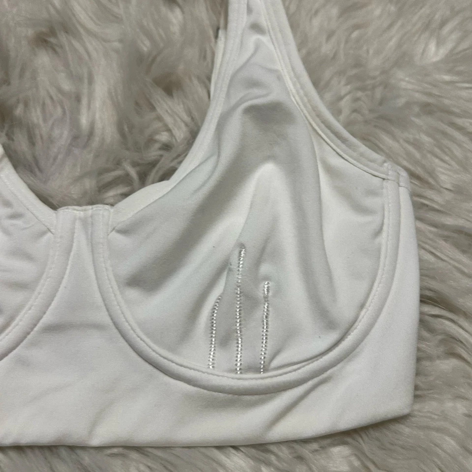 Sujetador deportivo Natori 32C blanco convertible Coolmax alto impacto rendimiento 731439 Foto 2 de 4