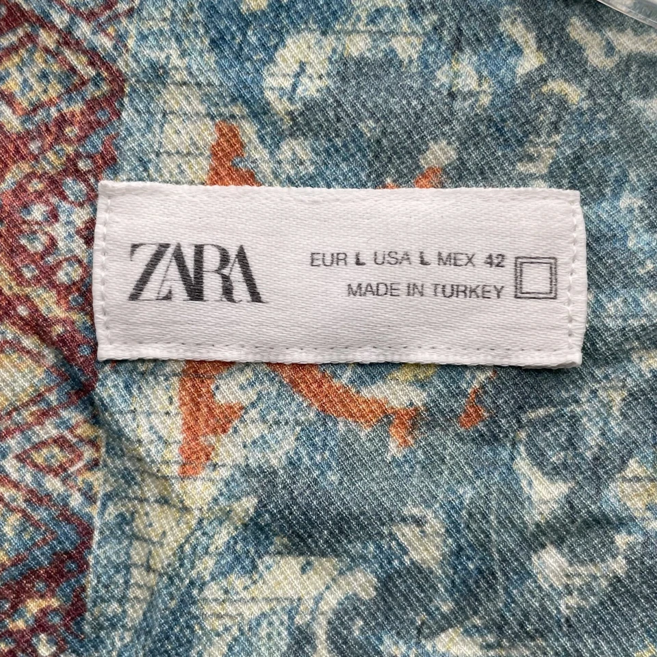 Zara Con Botones Para Hombre Grande Jacquard Boho Chic Costero Relax Elegante Cóctel Foto 4 de 4