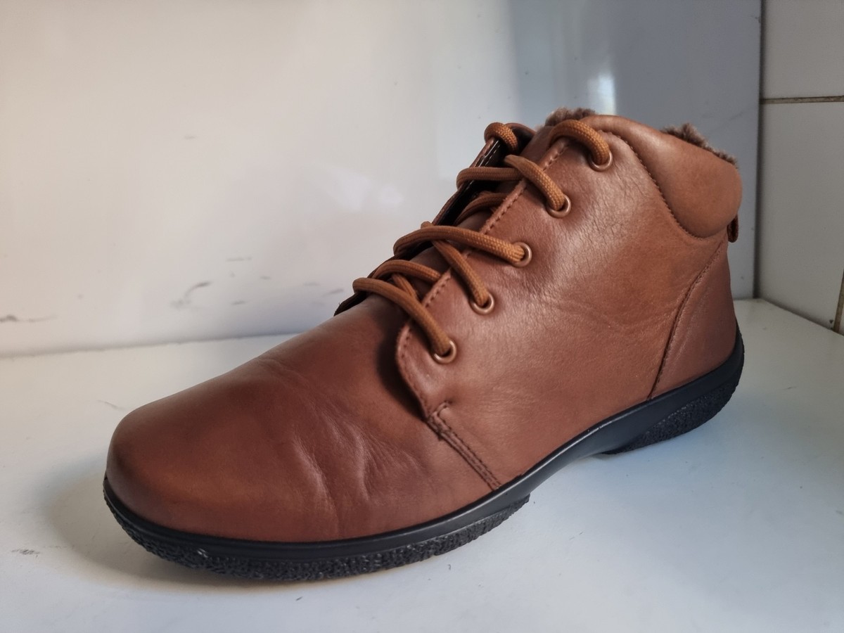 HOTTER ELLERY DESIGNER UK EU 38 WOMENS TAN BROWN LEATHER FLAT