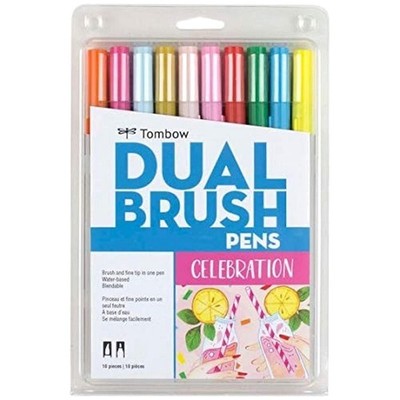 Blendable Brush Markers - 10 Colors, Celebration