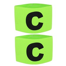 Elastic C Prints Football Soccer Player Captain Armband Green 2pcs