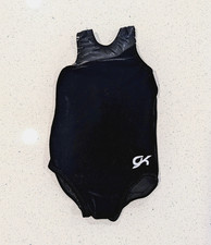 GK ELITE Child Extra Small gymnastics dance leotard CXS Black Tiger SOFT VELOUR