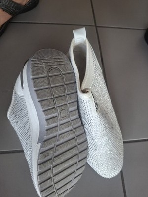 Damen Keil Sneaker Glitzer Slipper Plateau Keilabsatz Halbschuhe