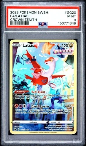 POKEMON LATIAS 2023 SWORD AND SHIELD CROWN ZENITH #GG20 FA PSA 9