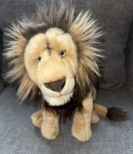 FAO Schwarz Lion Plush 2012 Toys R Us Stuffed Animal Brown Tan Realistic Toy