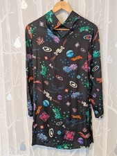 RIXO BLACK BARDOT MINI DRESS - UK SIZE XS.