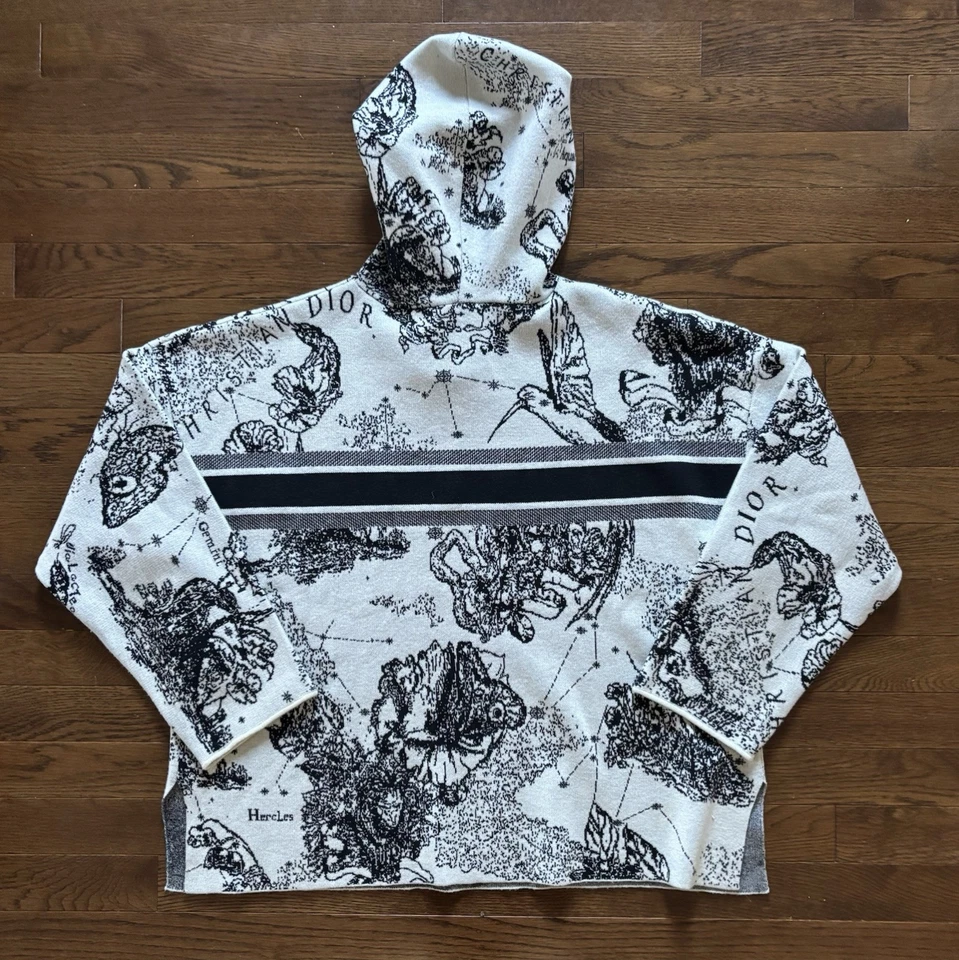 Sudadera con capucha suéter de gran tamaño estampado de cachemir de Christian Dior para mujer talla S Foto 2 de 4