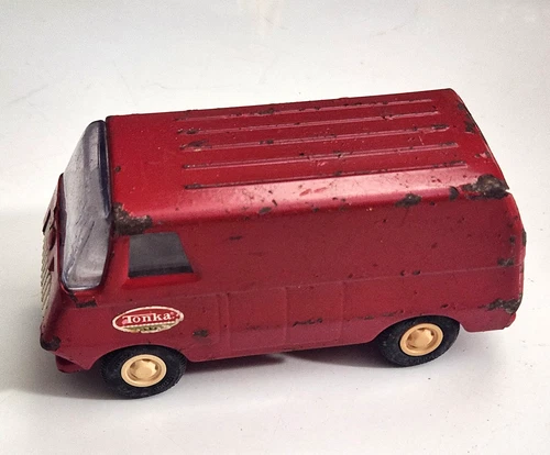 Vintage Tonka Red Van - 1970s - 5" Long Metal