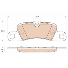 Satz Bremsbeläge Bremsklötze hinten für Porsche Cayenne 92A | 24595257